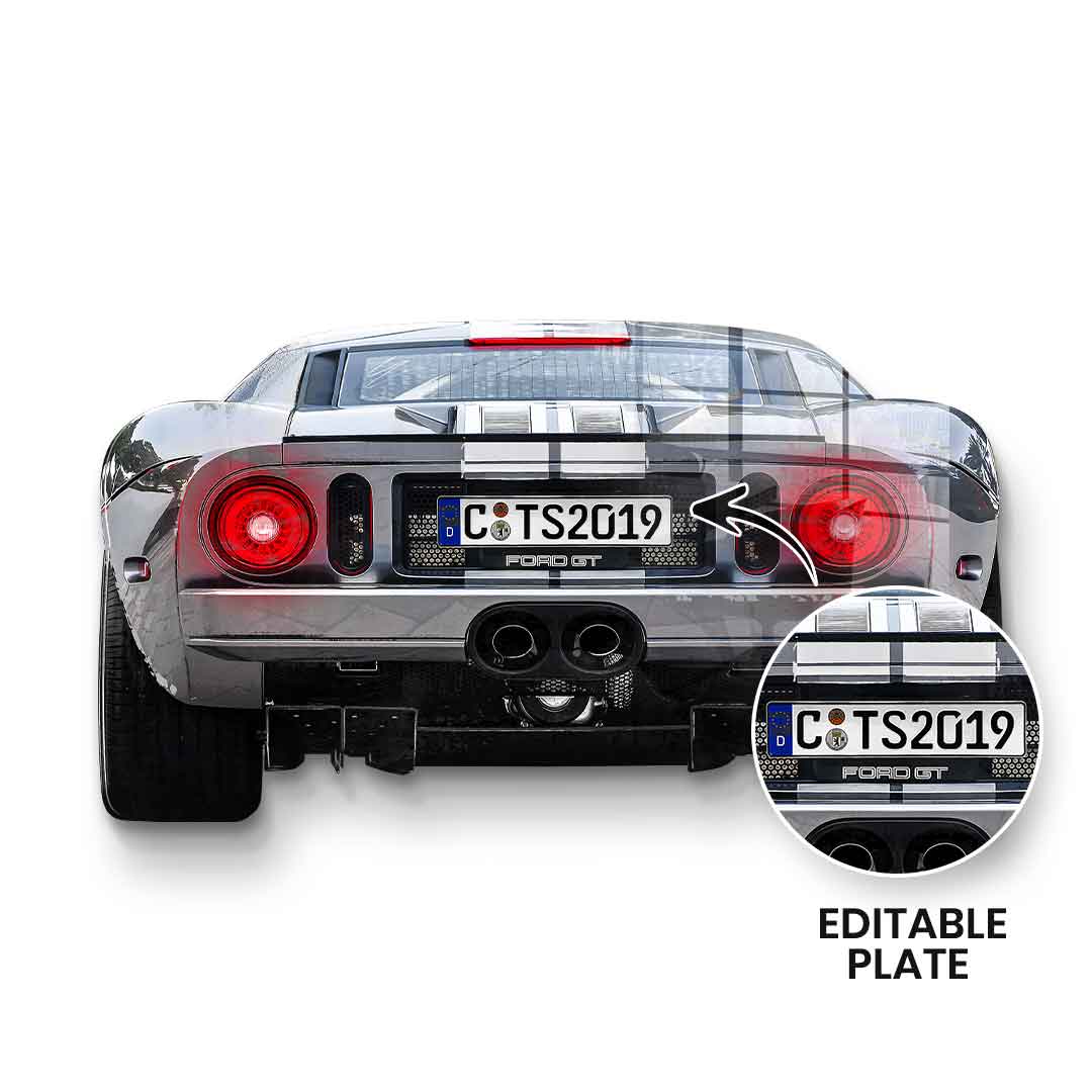 Rzeźba ścienna Ford GT Tył - Szkło akrylowe - Z możliwością personalizacji