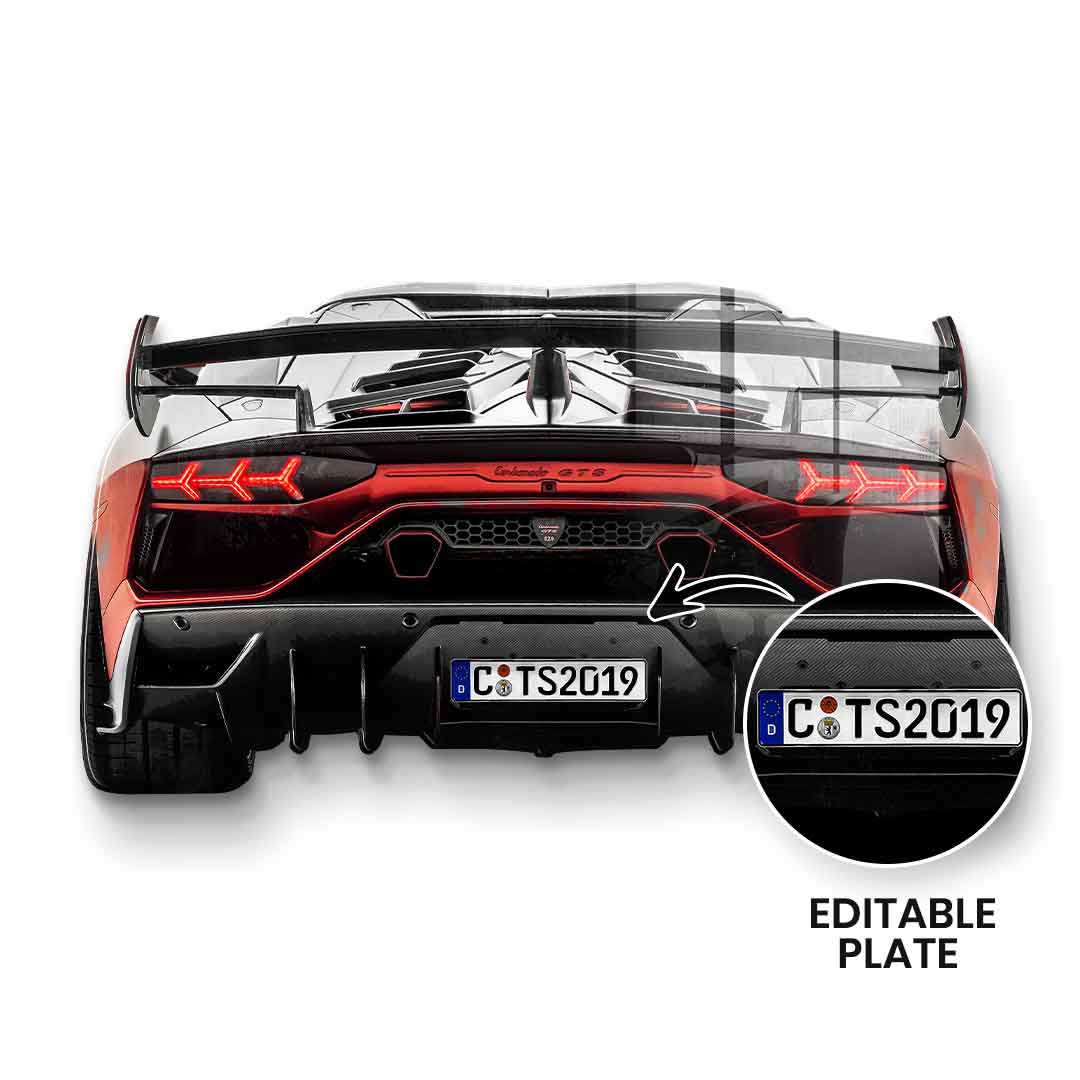 Rzeźba ścienna Lambo tył – szkło akrylowe – możliwość personalizacji