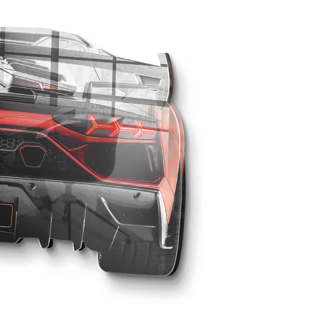 Wall sculpture Lambo Backside - Acrylic glass