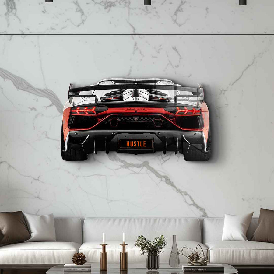 Rzeźba ścienna Lambo Backside - szkło akrylowe
