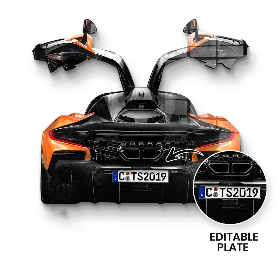 Rzeźba ścienna McLaren Backside - Szkło akrylowe - Możliwość personalizacji