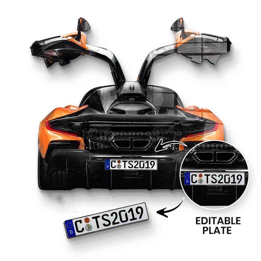 Rzeźba ścienna McLaren Backside - Szkło akrylowe - Możliwość personalizacji