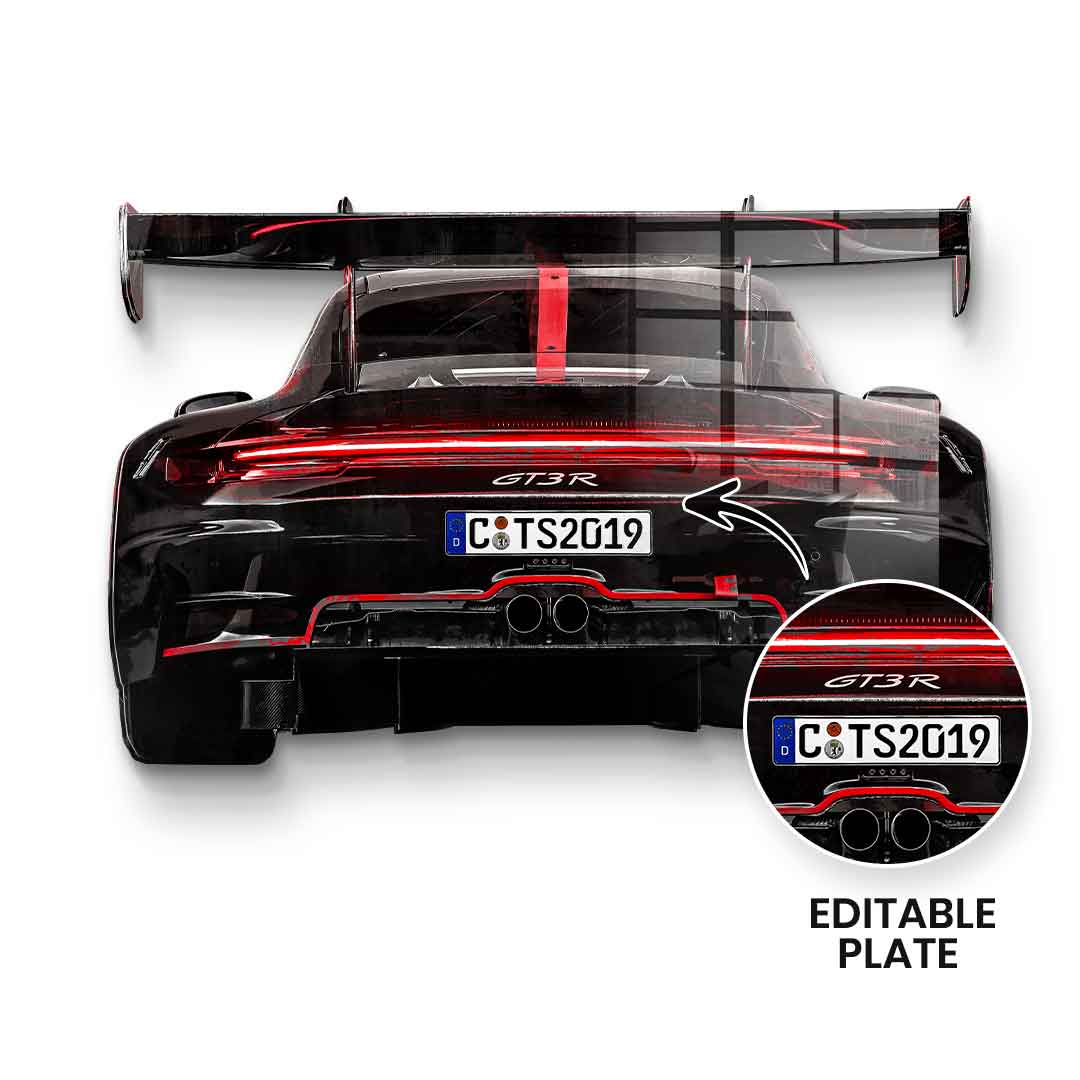 Wandskulptur Porsche Backside - Acrylglas - personalisierbar