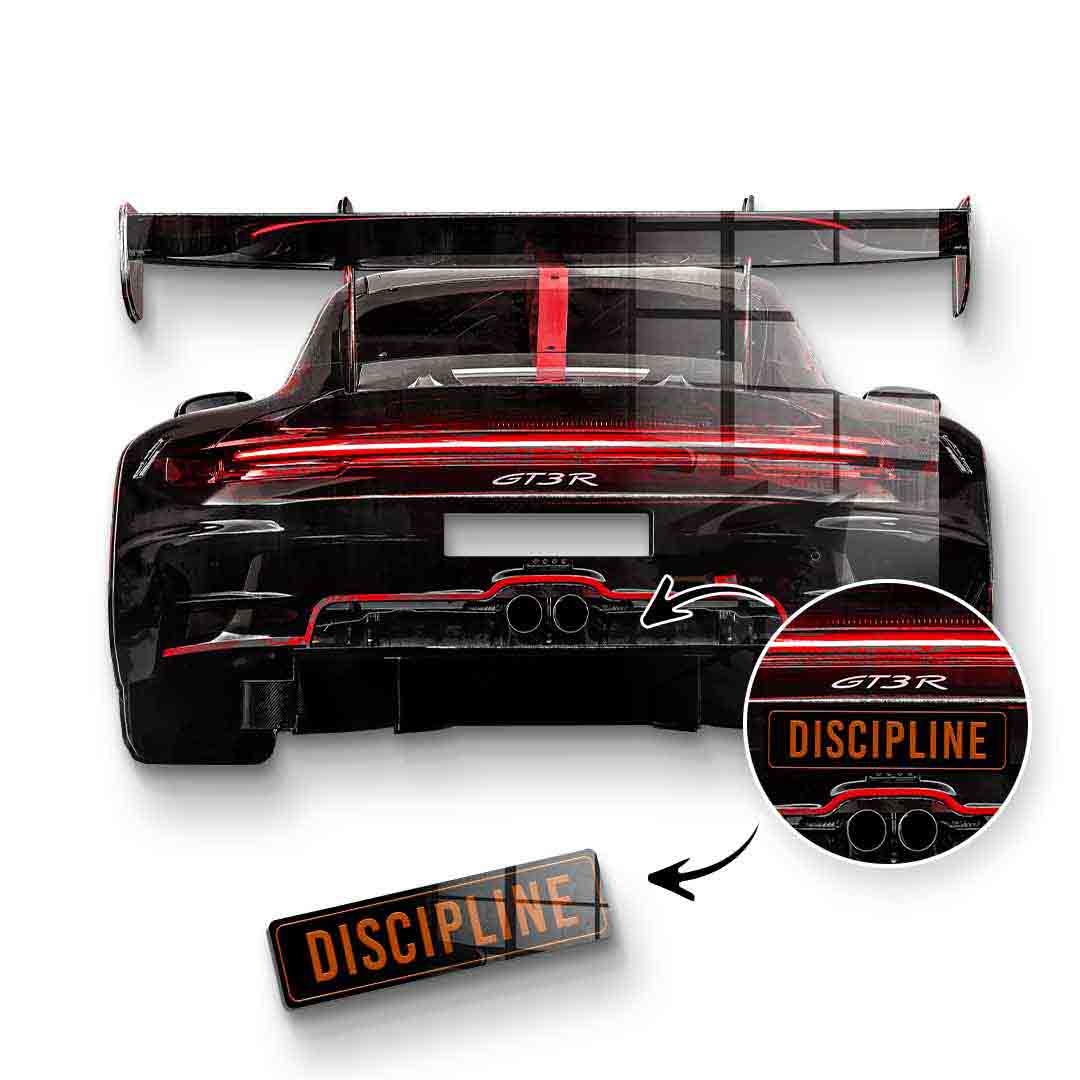 Wandskulptur Porsche Backside - Acrylglas