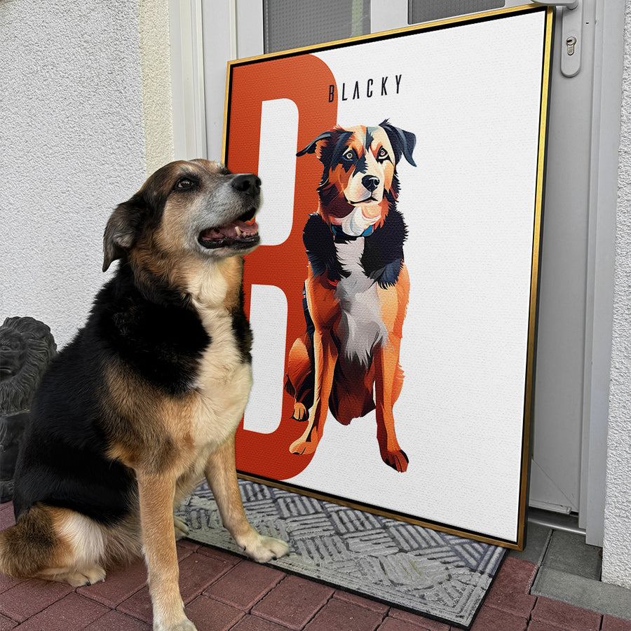 "Geometrischer Stil" Haustier Portrait - Personalisierbar