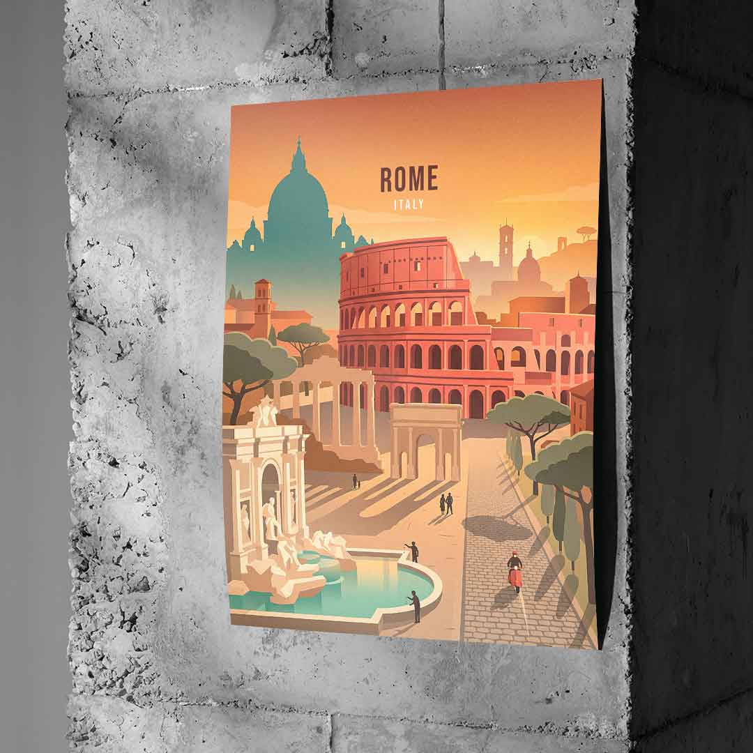 Rome Poster Beton-Wall-Vertical