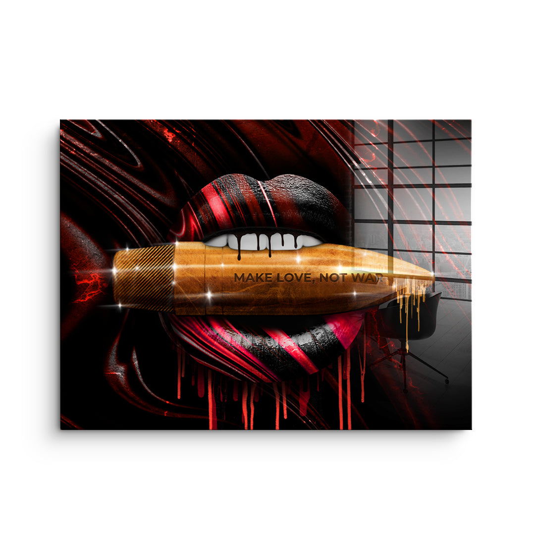 MAKE LOVE NOT WAR - Blattgold