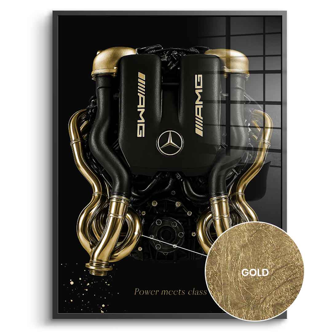 Mercedes V8 Engine - Płatki złota