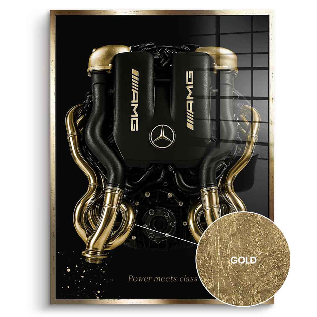 Mercedes V8 Engine - Płatki złota