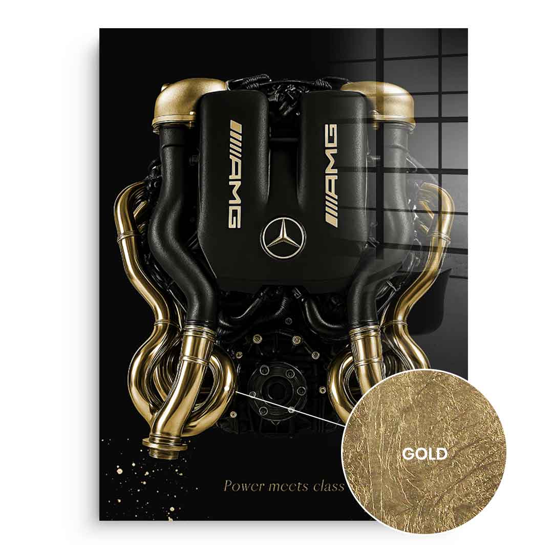 Mercedes V8 Engine - Płatki złota