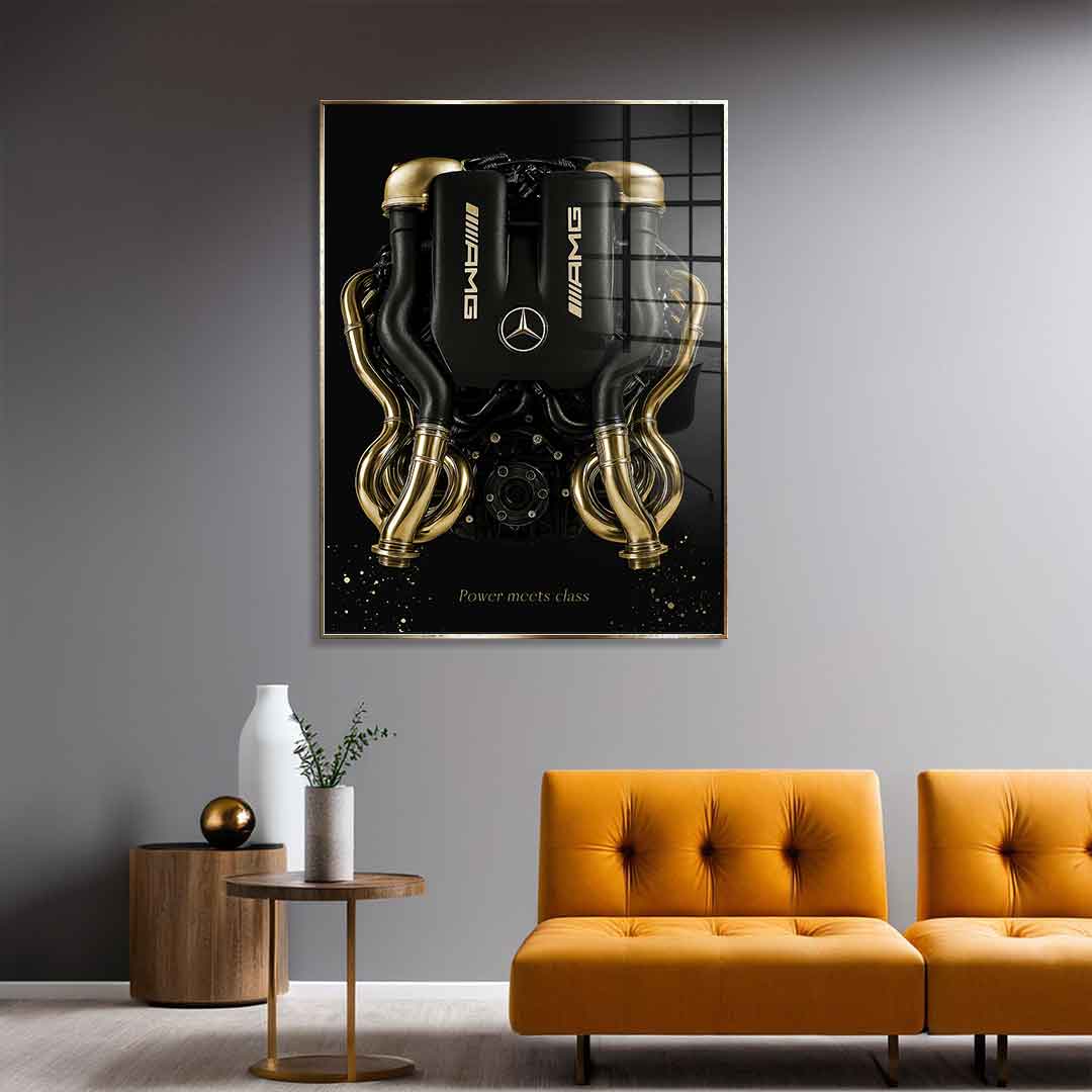 Mercedes V8 Engine - Płatki złota