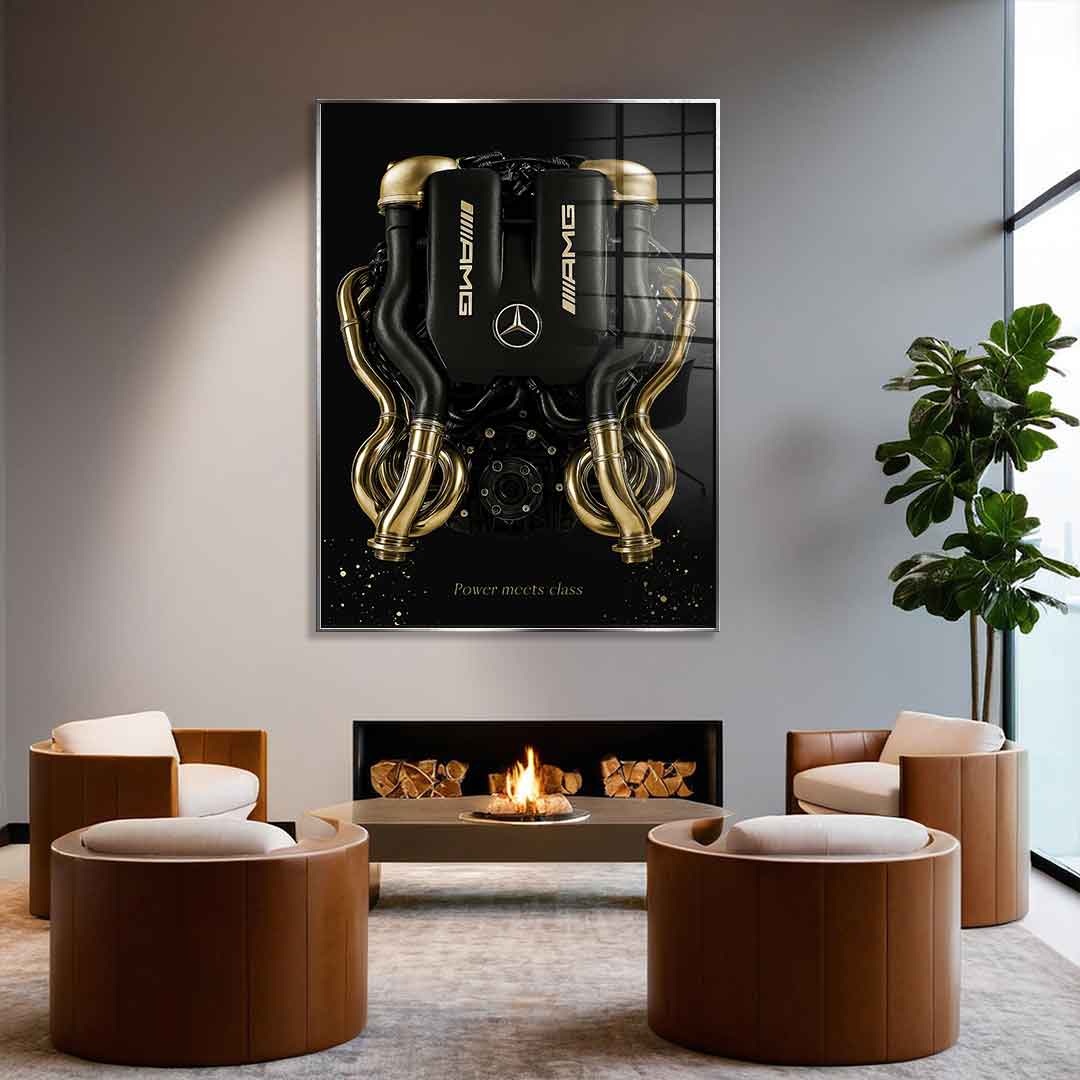 Mercedes V8 Engine - Płatki złota