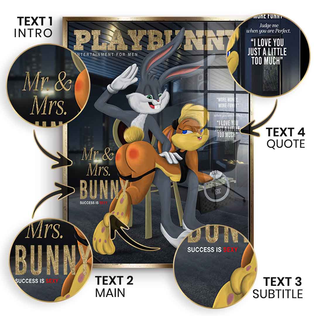 Playbunny Personalizowany - Złoto płatkowe