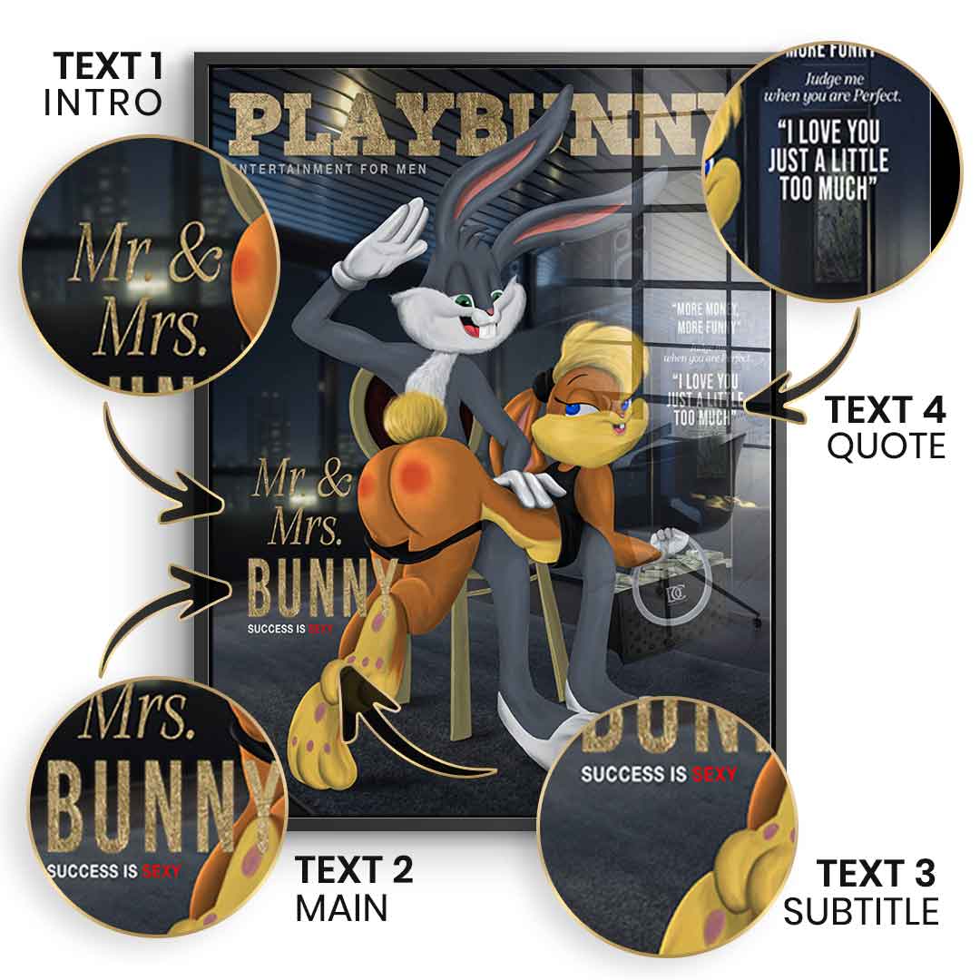 Playbunny Personalizowany - Złoto płatkowe