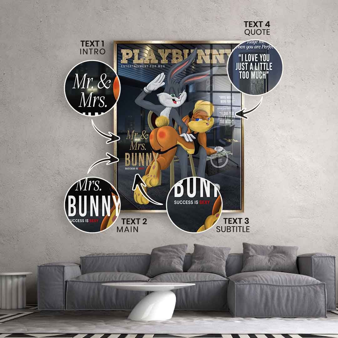 Playbunny Personalizowany - Złoto płatkowe