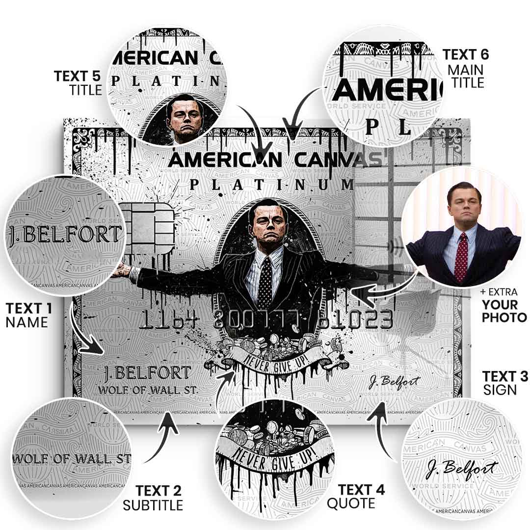 Royal American Canvas V2 - Personalisierbar - Blattsilberbild