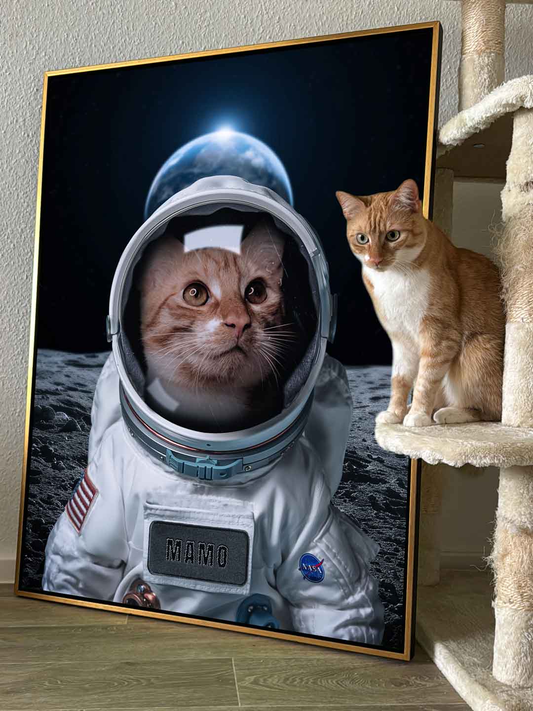 Astronaut Haustier Portrait Personalisierbar