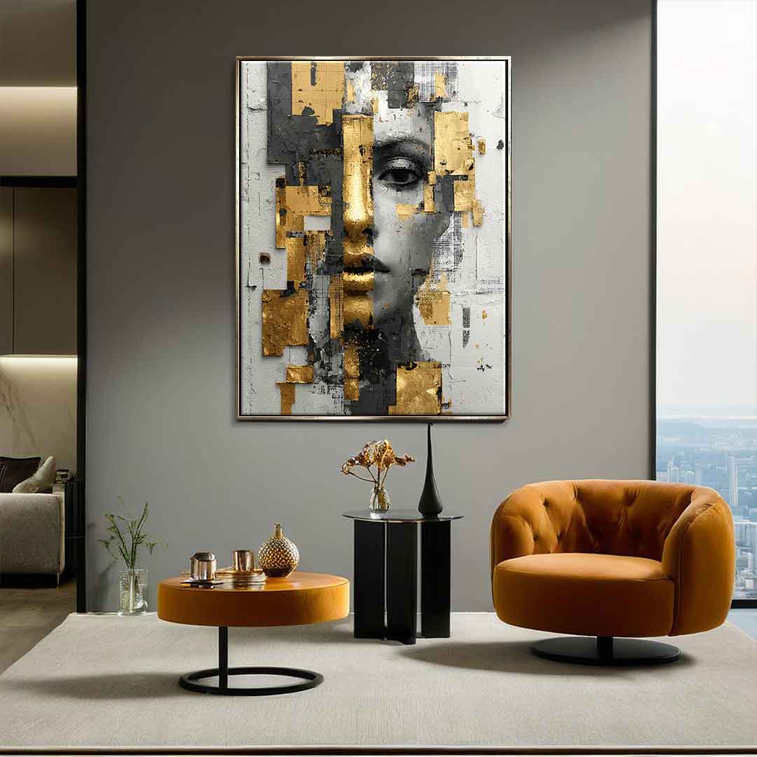 Gold White Half Face