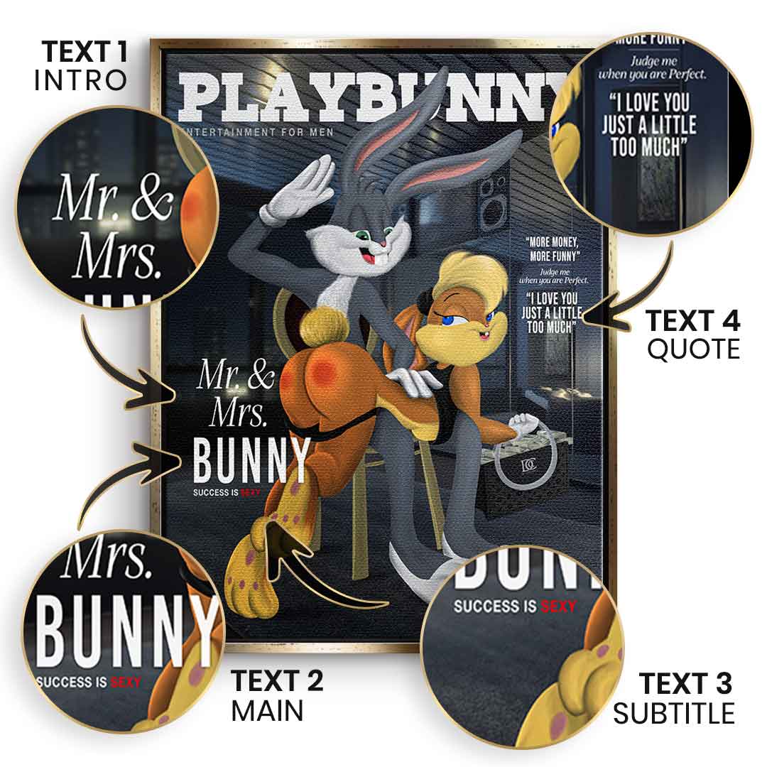 Playbunny z możliwością personalizacji - Obraz na płótnie