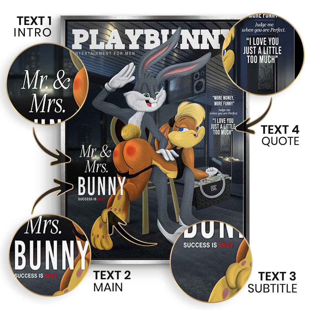Playbunny z możliwością personalizacji - Obraz na płótnie
