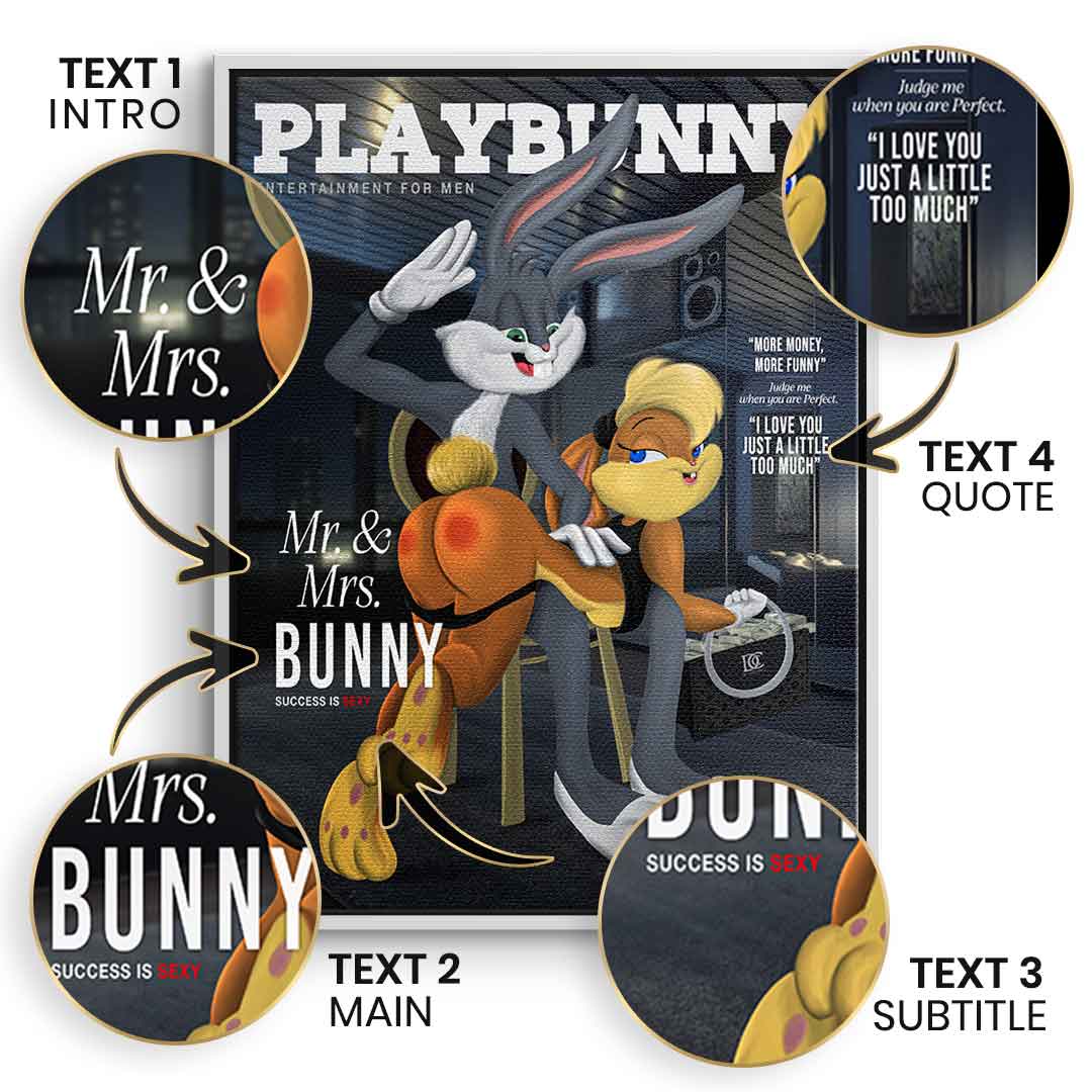 Playbunny z możliwością personalizacji - Obraz na płótnie