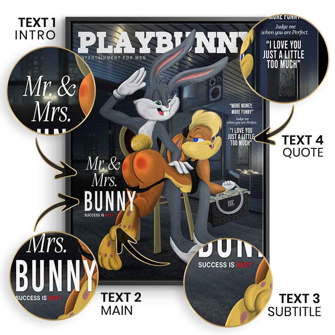 Playbunny z możliwością personalizacji - Obraz na płótnie