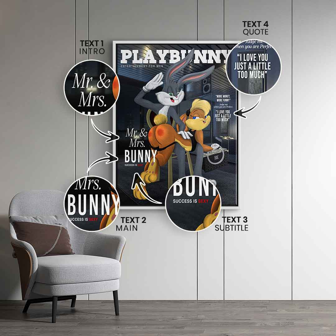 Playbunny z możliwością personalizacji - Obraz na płótnie