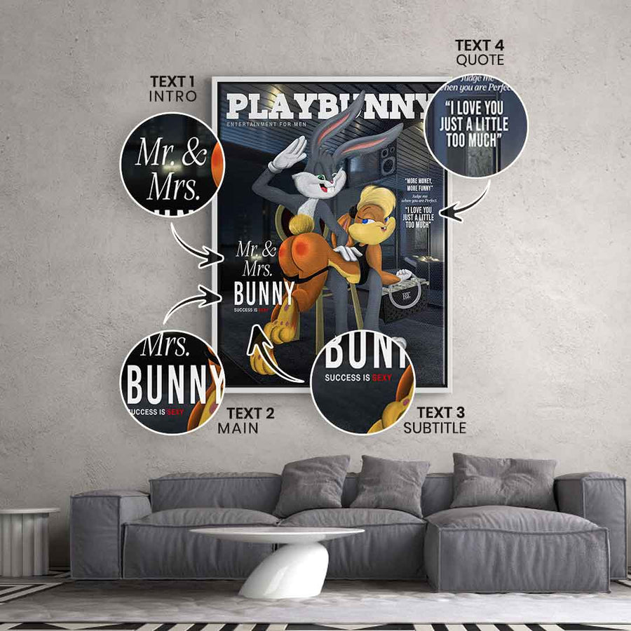 Playbunny z możliwością personalizacji - Obraz na płótnie