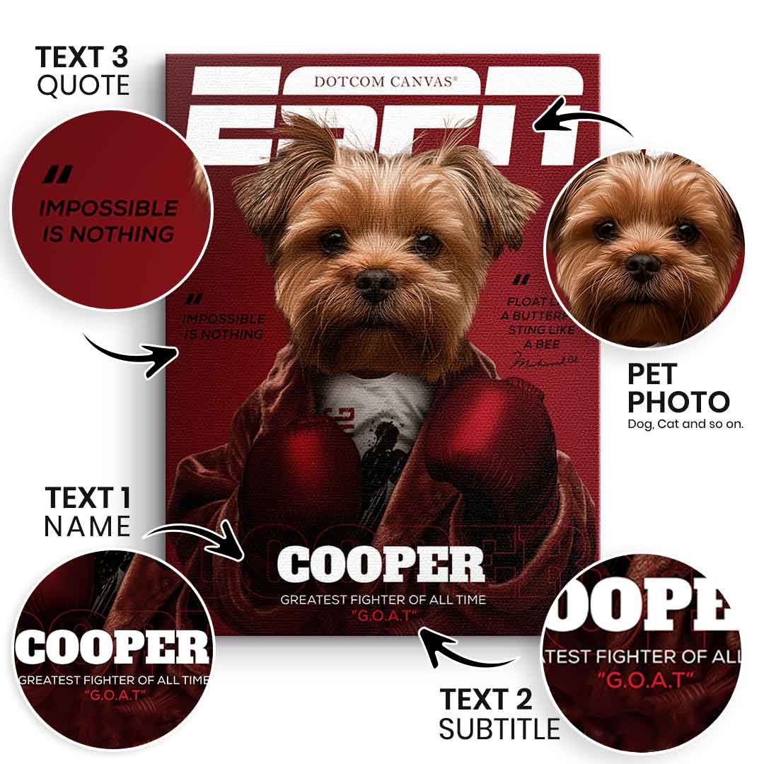 Magazyn ESPN Portret Zwierzęcia Personalizowany