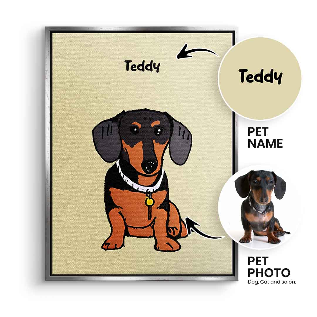 Kind-Gemaltes Haustier Portrait Personalisierbar