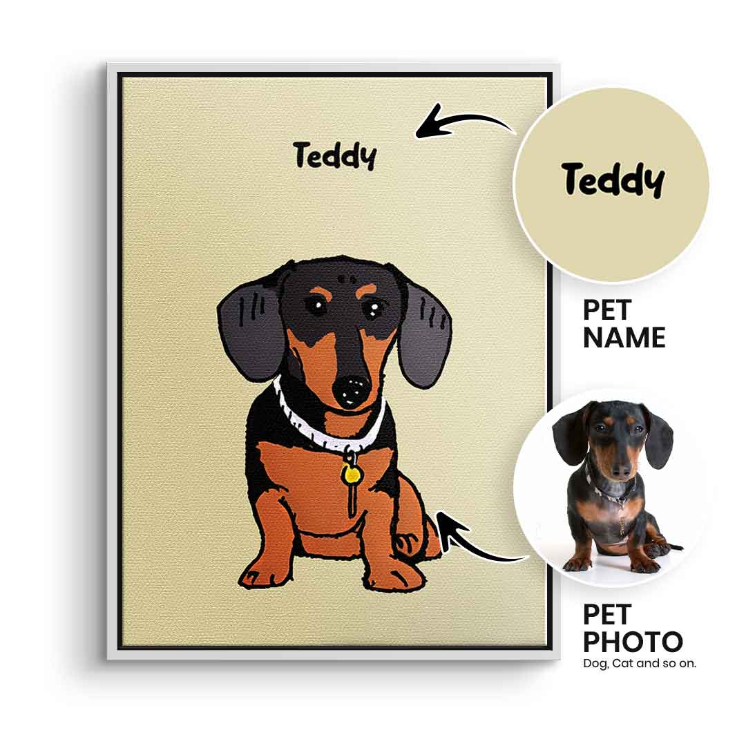 Kind-Gemaltes Haustier Portrait Personalisierbar