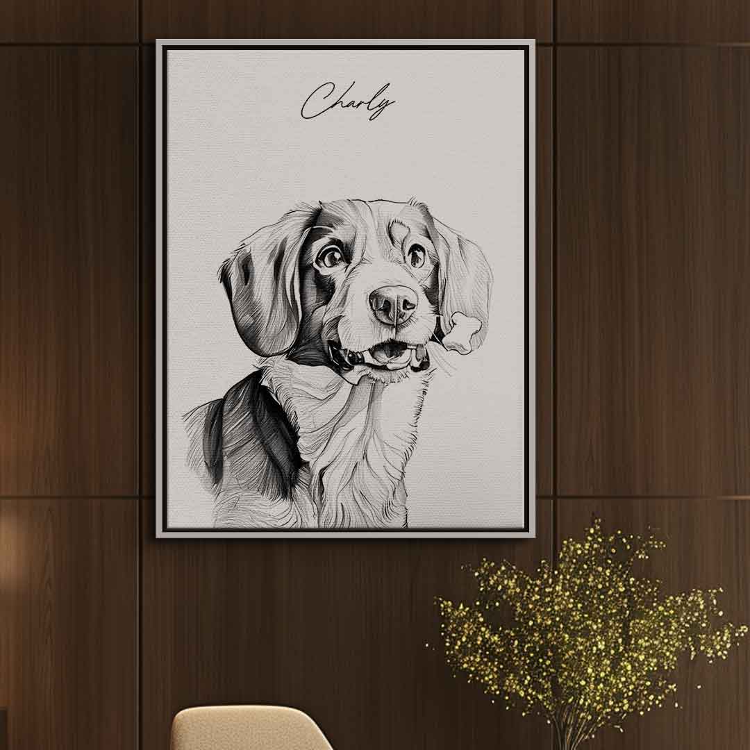 Bleistift Zeichnung Haustier Portait Personalisierbar
