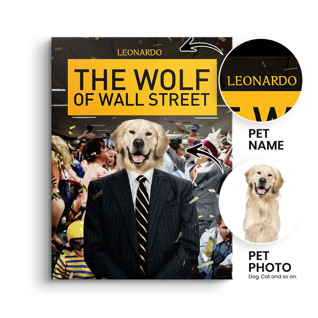 Wolf of Wall Street Pet Portrait - Customizable