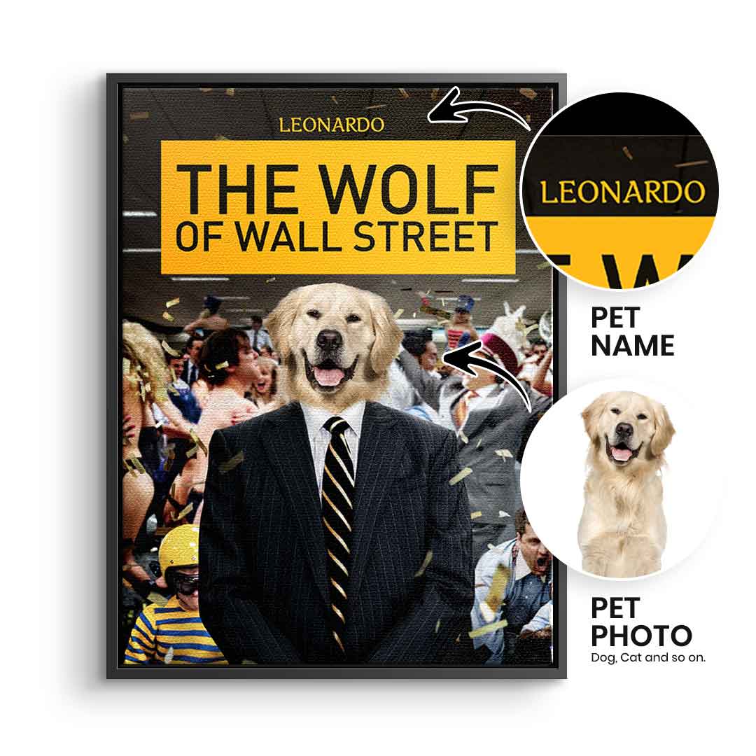 Wolf of Wall Street Pet Portrait - Customizable