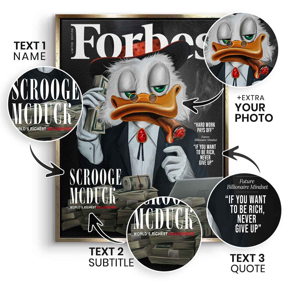 Personalisierbar Billionaire Duck - Leinwand