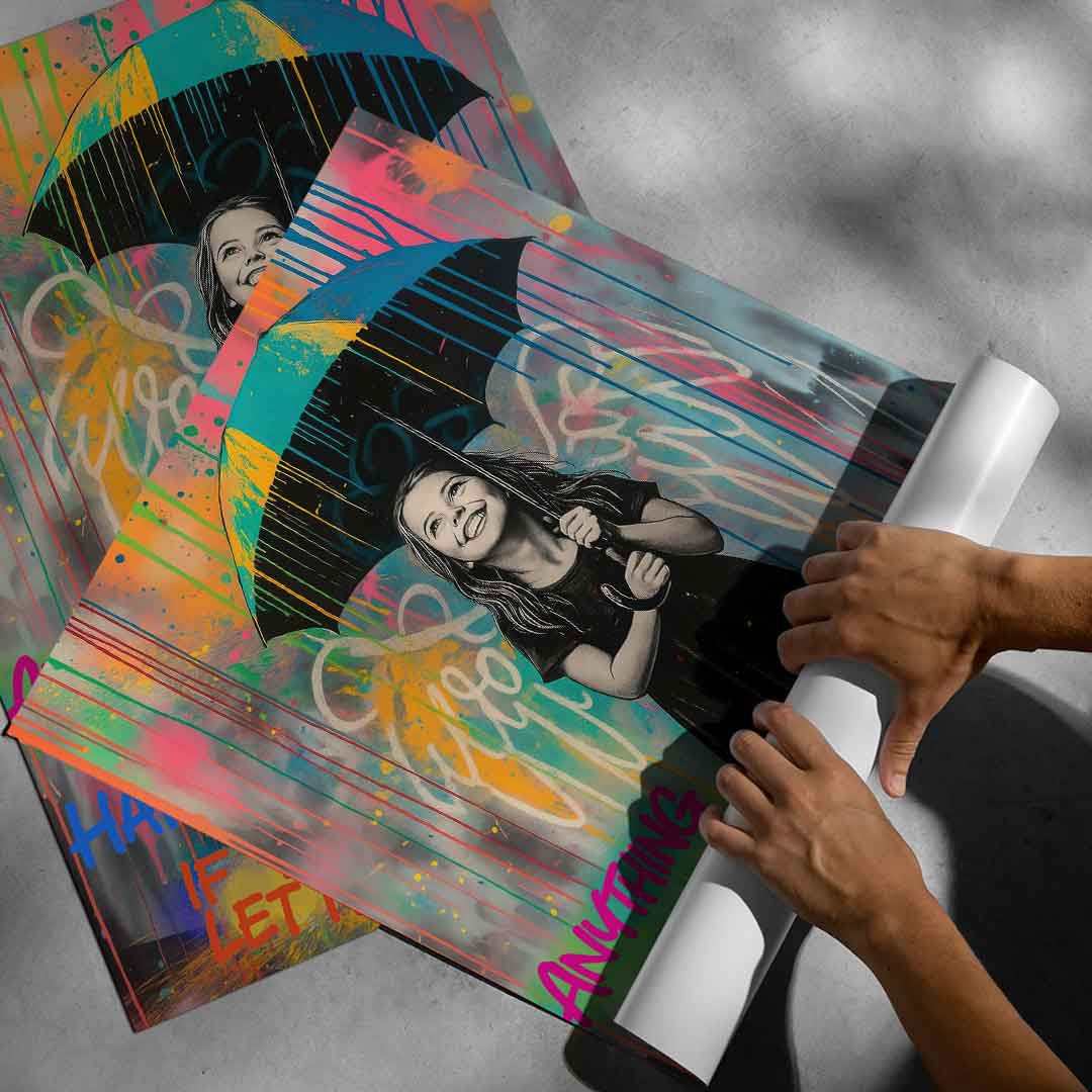 Banksy Umbrella - Poster
