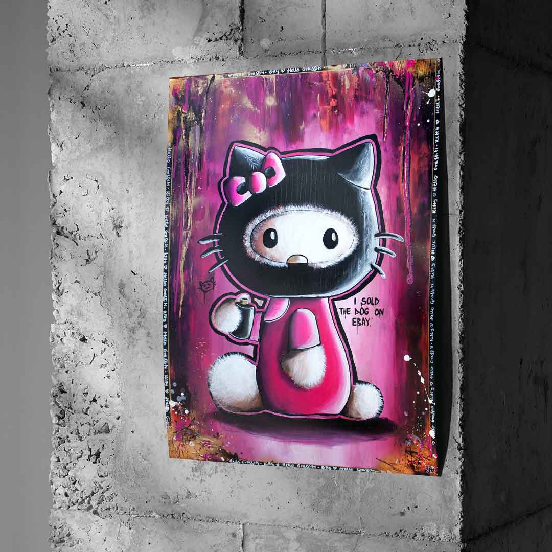 Hallo Graffiti Katze - Plakat