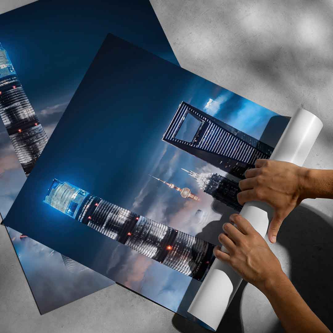 Widok na drapacz chmur - Plakat
