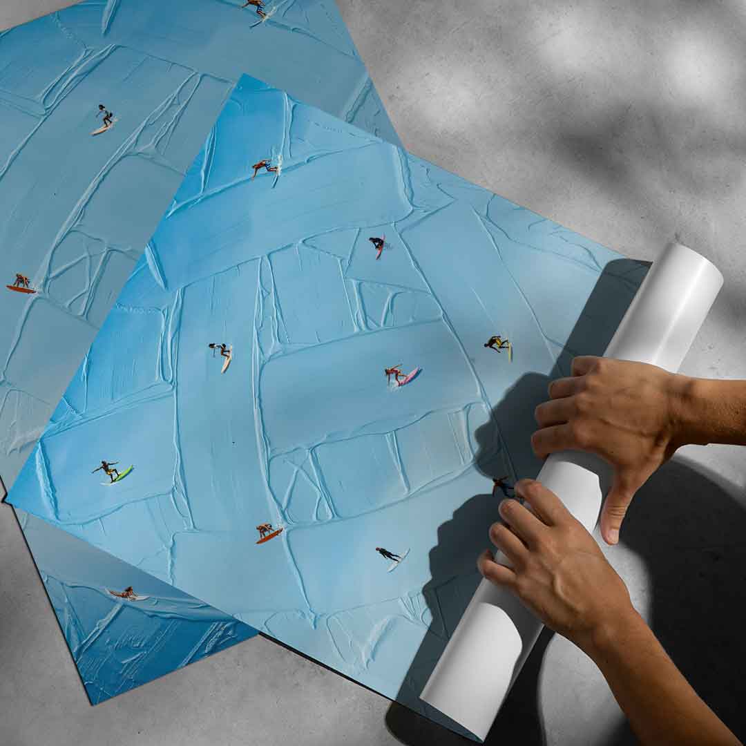 Surfing in Action - Poster