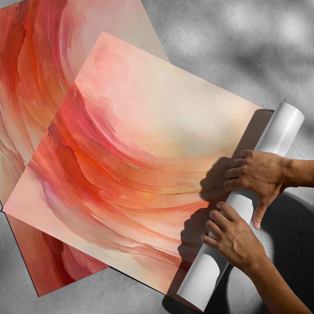 Fale brzoskwini i różu – plakat