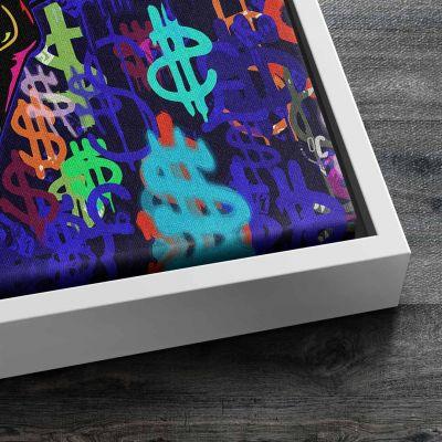 Wandbild Börsen Bulle Bunt Neon Trade