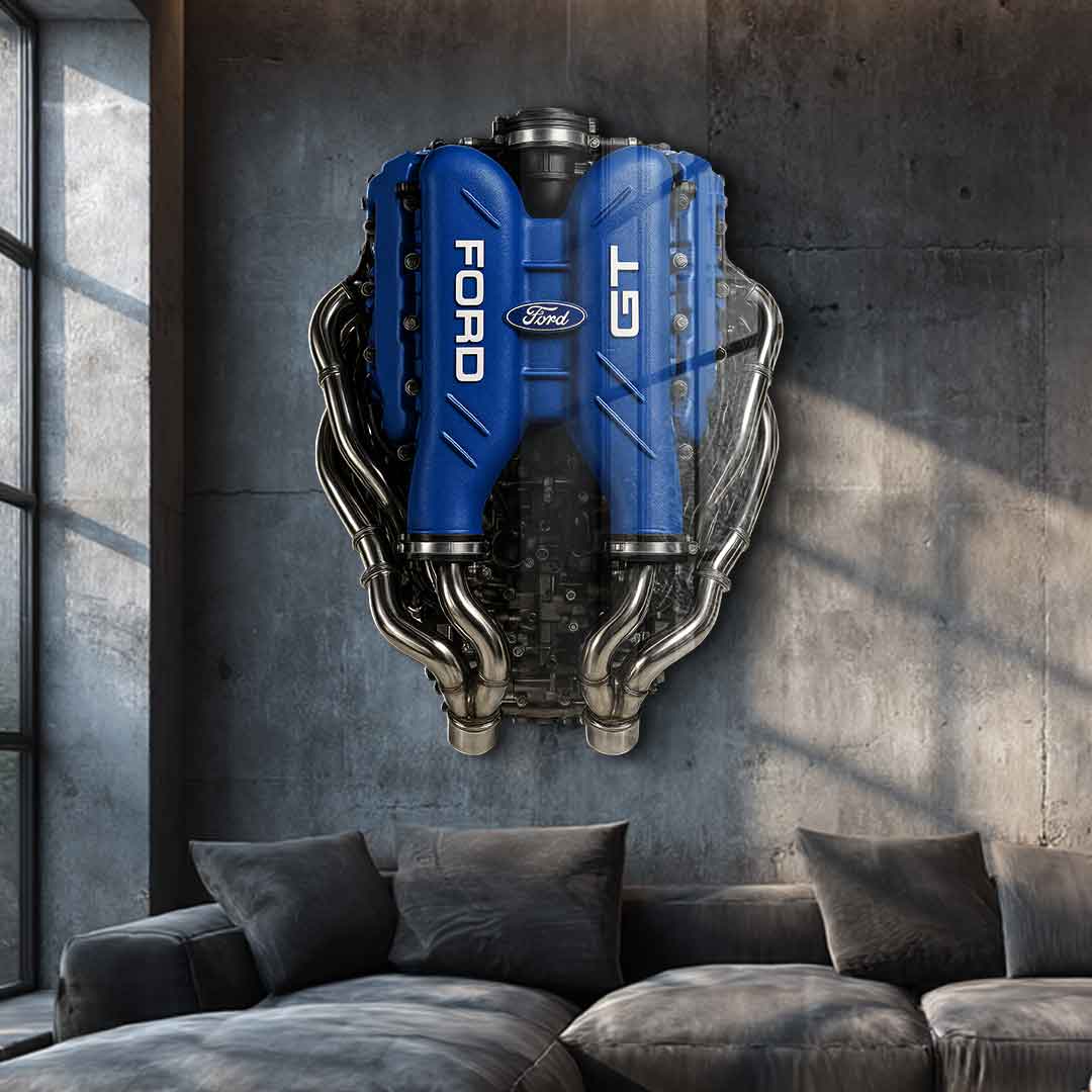 Wandskulptur Ford GT Engine - Acrylglas