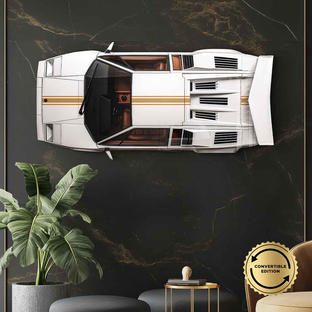 Rzeźba ścienna Lamborghini Countach - Szkło akrylowe