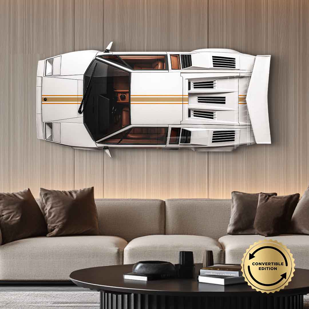 Rzeźba ścienna Lamborghini Countach - Szkło akrylowe