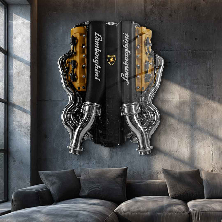 Rzeźba ścienna Silnik Lamborghini - szkło akrylowe