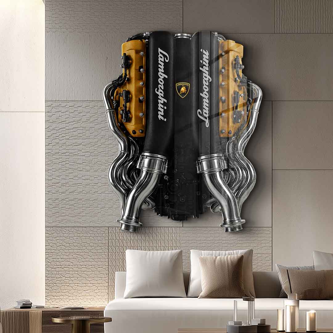 Wall sculpture Lamborghini Engine - Acrylic glass