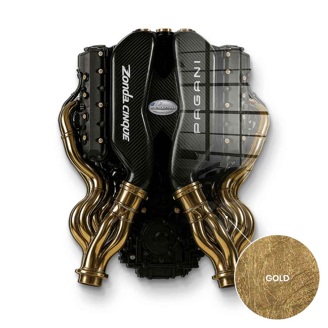 Wandskulptur Pagani Engine - Blattgold