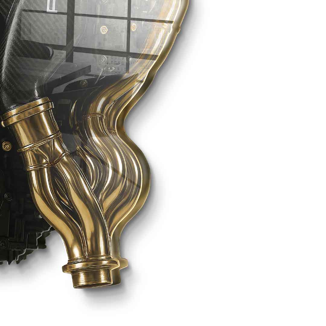 Wandskulptur Pagani Engine - Blattgold