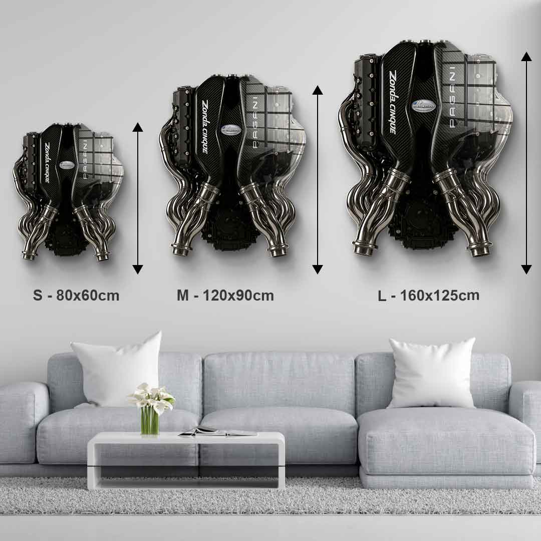 Wall sculpture Pagani Engine - Acrylic glass