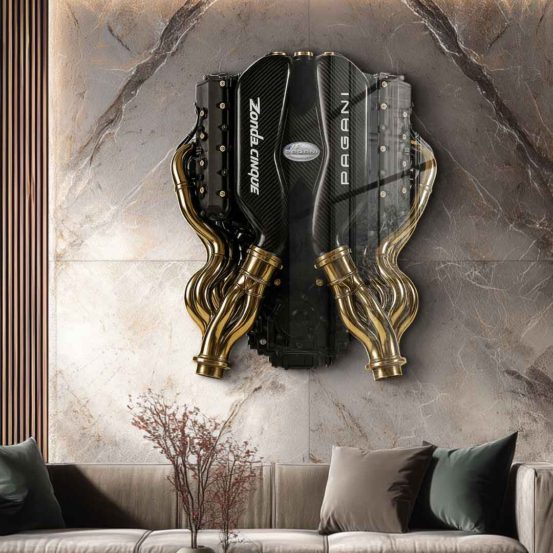Wandskulptur Pagani Engine - Blattgold